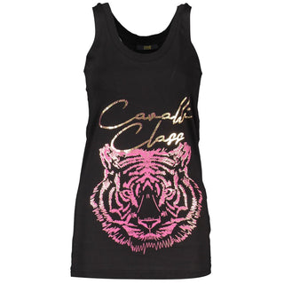 Camiseta sin mangas de algodón negra para mujer