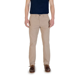 Beige Cotton Skinny Pants