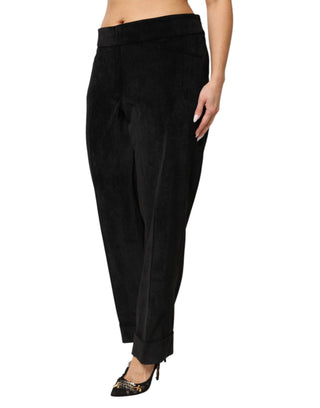 Pantalones de vestir negros de talle alto y pierna recta
