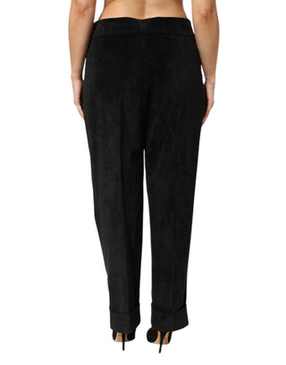 Pantalones de vestir negros de talle alto y pierna recta