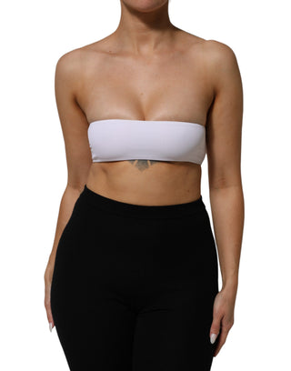 Weißes Bandeau-Trägertop aus Nylonmischung