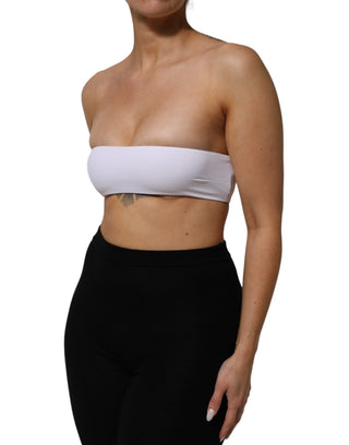 Weißes Bandeau-Trägertop aus Nylonmischung