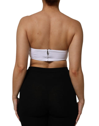 Weißes Bandeau-Trägertop aus Nylonmischung