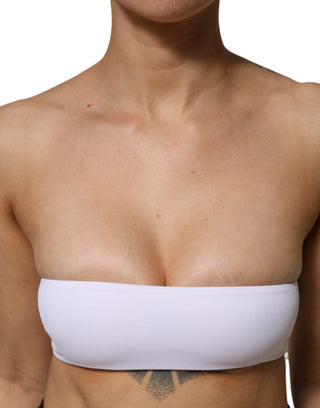 Weißes Bandeau-Trägertop aus Nylonmischung