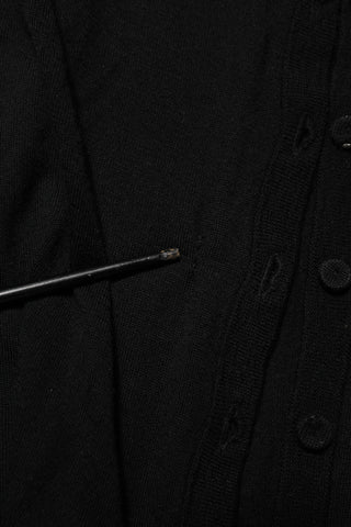 Schwarzer Cardigan aus Schurwolle mit Knöpfen