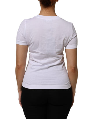 T-Shirt Weiß Baumwolle Rundhals Kurzarm I