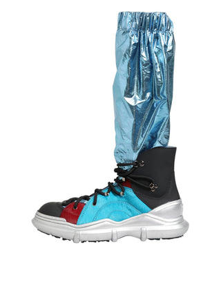 Blaue Schnürstiefel Overknee-Stiefel Herren