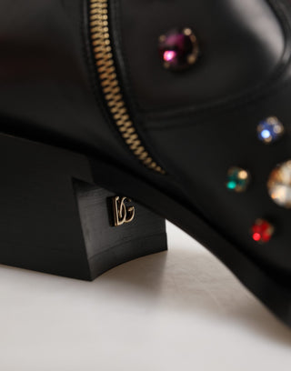 Schwarze Herren-Stiefeletten mit Kristallverzierung