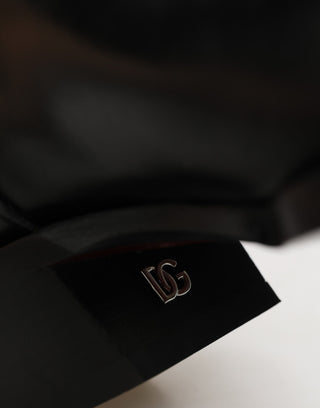 Black Logo Plaque Over The Calf Boots Shoes
