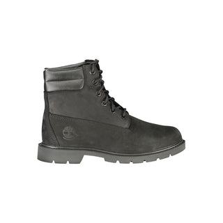 Black Leather Women Ankle Boot