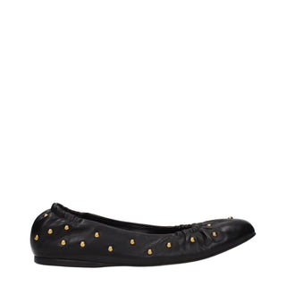 Black Leather Ballet Flats