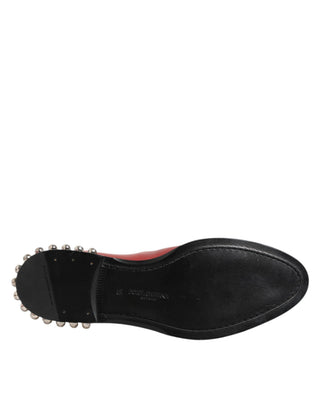 Botines cortos Chelsea rojos con tachuelas