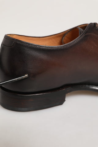 Brown Leather Lace Up Dress Men Derby Shoes