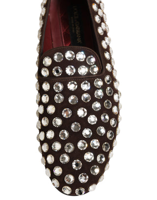 Bordeaux Suede Crystals Loafers Dress Shoes