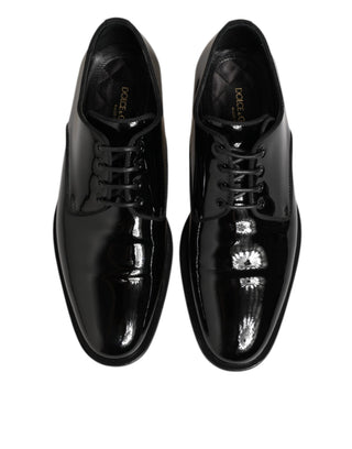Schwarze Derby-Schnürschuhe aus Leder
