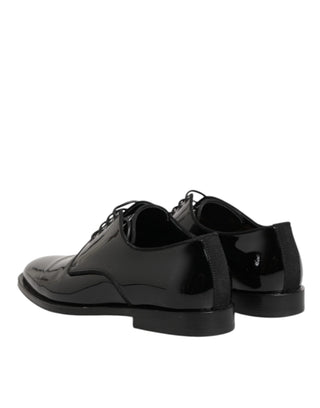 Schwarze Derby-Schnürschuhe aus Leder