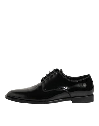 Schwarze Derby-Schnürschuhe aus Leder