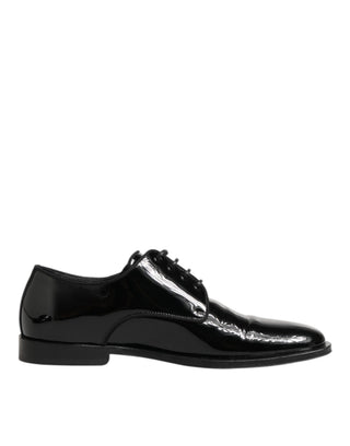 Schwarze Derby-Schnürschuhe aus Leder