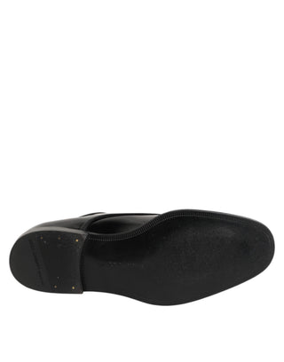 Schwarze Derby-Schnürschuhe aus Leder