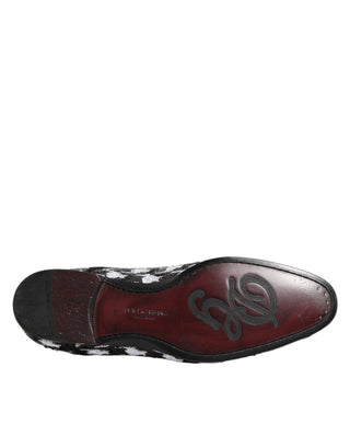 Dress Black White Sequined Lace Up Derby Shoes