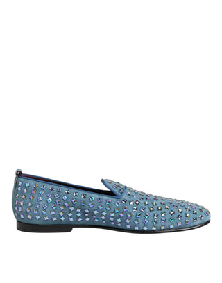 Blauer Wildleder-Herren-Slipper mit Nieten