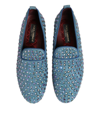 Blauer Wildleder-Herren-Slipper mit Nieten