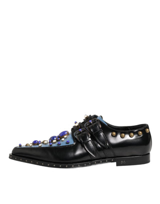 Schwarz-blaue verzierte MONKSTRAP Business-Schuhe