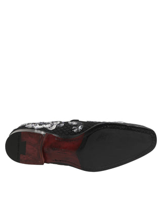 Mocasines negros con lentejuelas plateadas para hombre