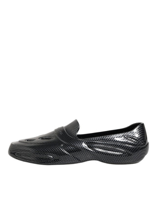 Black Rubber Slides Low Top Sneakers Shoes