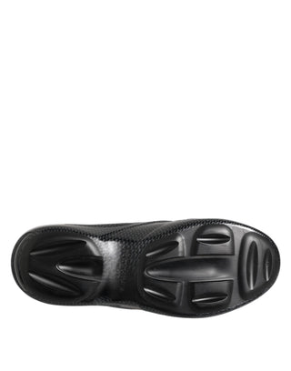 Black Rubber Slides Low Top Sneakers Shoes