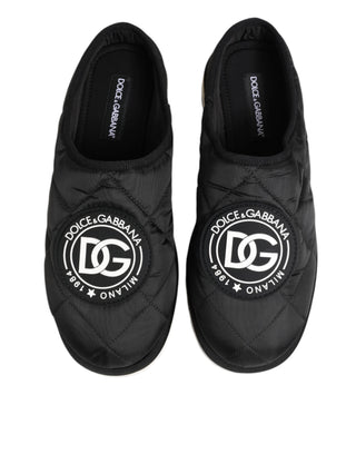 Black Nylon Low Top Slip On Sneaker Shoes