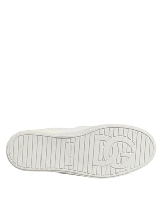 Zapatillas bajas sin cordones de cuero blanco  