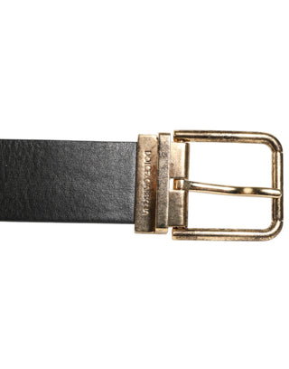 Gürtel mit Münzschnalle aus schwarzem Leder, Gold und Silber