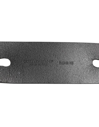 Black Double Strap Leather Silver Buckle Belt