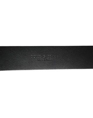 Black Silver Pebbled Texture Leather Buckle Men Belt