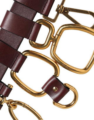 Brown Key Ring Clip Attachments Buckle Belt