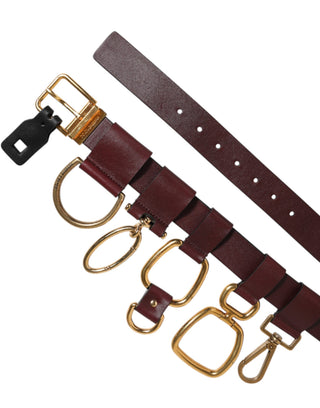 Brown Key Ring Clip Attachments Buckle Belt