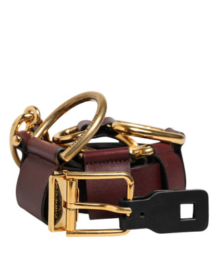Brown Key Ring Clip Attachments Buckle Belt