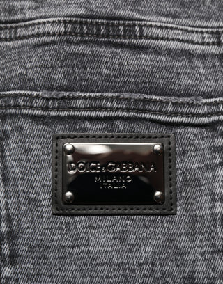 Gray Cotton Slim Fit Denim Trouser Jeans