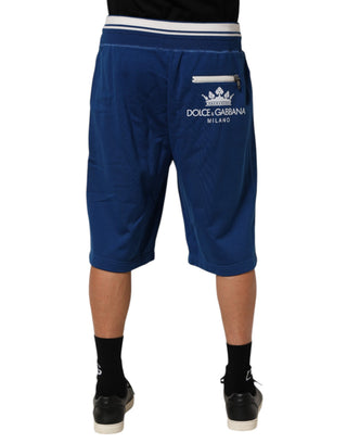 Bermuda-Sweatshorts aus blauer Baumwollmischung