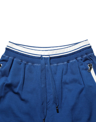 Bermuda-Sweatshorts aus blauer Baumwollmischung