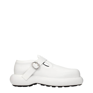 White Leather Slip-On Loafers