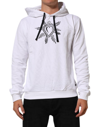 Sudadera con capucha blanca con Sagrado Corazón  