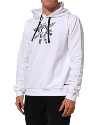 Sudadera con capucha blanca con Sagrado Corazón  