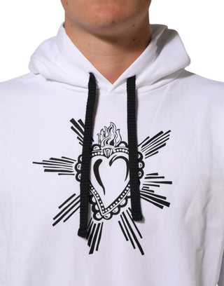 Sudadera con capucha blanca con Sagrado Corazón  