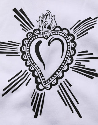 Sudadera con capucha blanca con Sagrado Corazón  