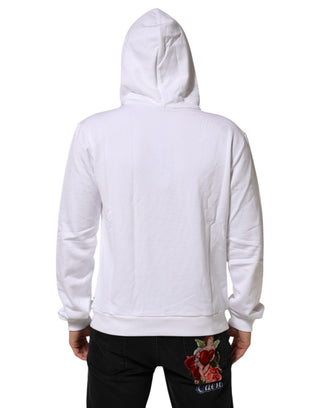 Weißer Kapuzenpullover "Heiliges Herz"