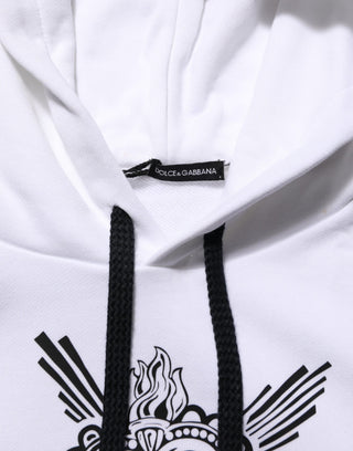 Weißer Kapuzenpullover "Heiliges Herz"