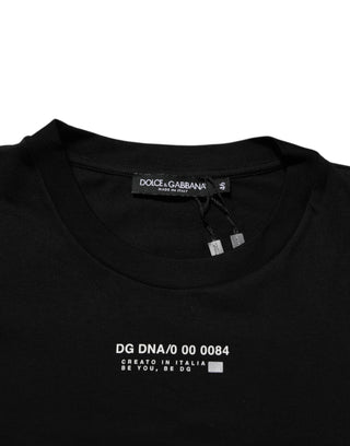 Schwarzes Statement Baumwoll Herren Rundhals T-Shirt