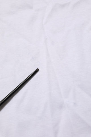 Weißes Baumwoll-Unterzieh-T-Shirt mit Rundhalsausschnitt